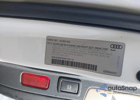 2017 Audi A4 2.0T Ultra Premium из США, поврежденный, VIN WAUGMAF43HA146110